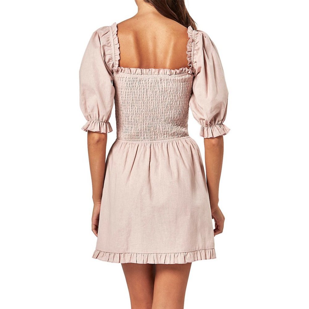 (NWT) Charlie Holiday - blush pink cotton & linen mini dress (small) - Picture 7 of 7